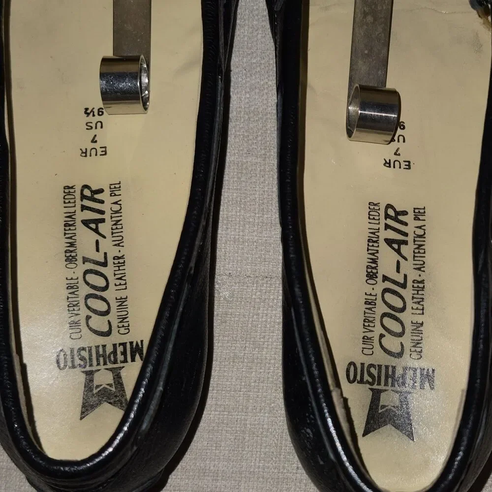 Mephisto Slip On Loafers Black Genuine Leather Men's Size 9.5